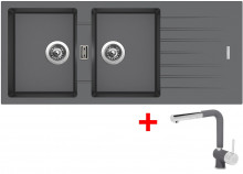 Sinks PERFECTO 1160 DUO Titanium + Mix 3 P GR 